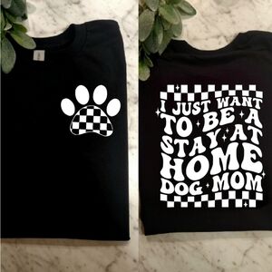 Dog mom shirt just want to be a stay at home dog mom humor retro
